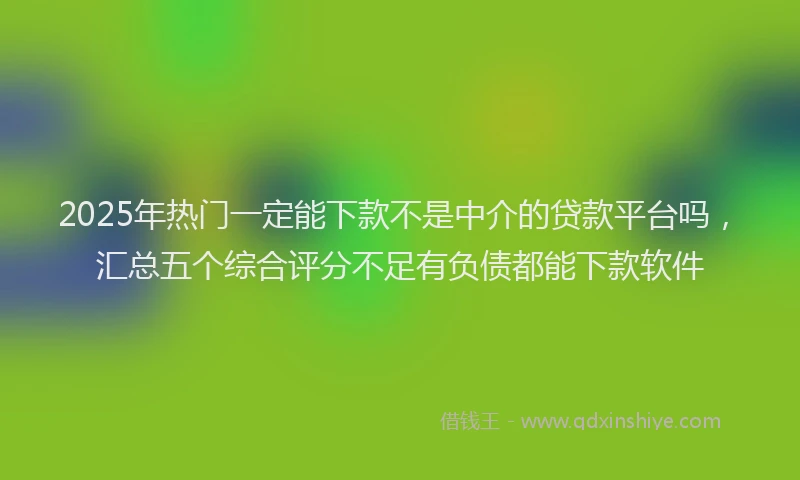 2025年热门一定能下款不是中介的贷款平台吗，汇总五个综合评分不足有负债都能下款软件