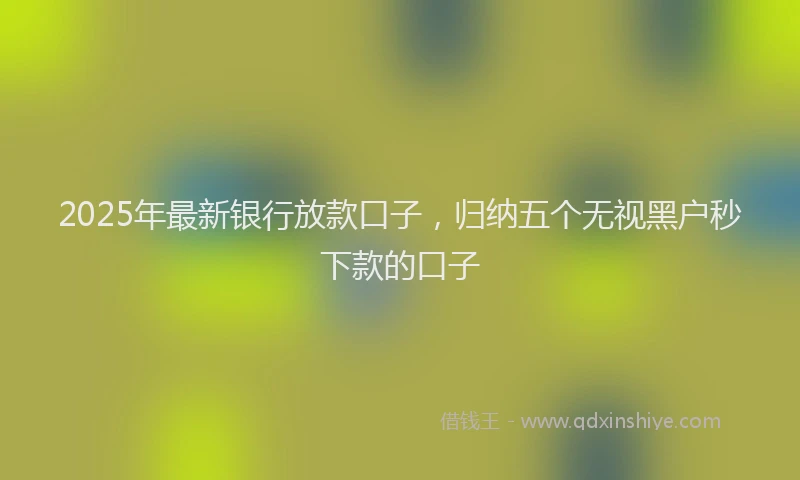 2025年最新银行放款口子，归纳五个无视黑户秒下款的口子