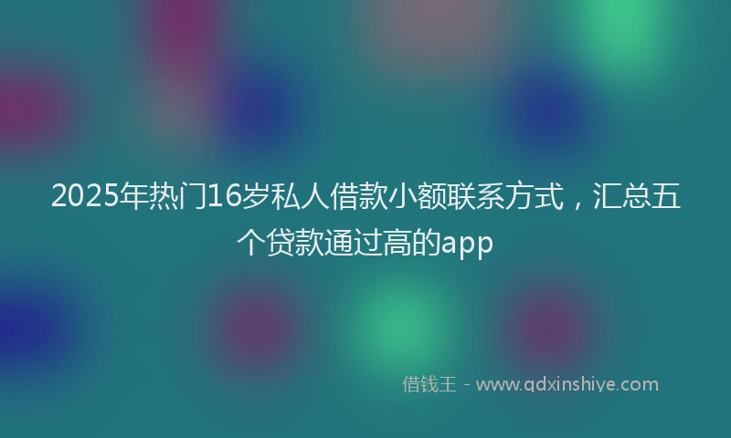 2025年热门16岁私人借款小额联系方式，汇总五个贷款通过高的app