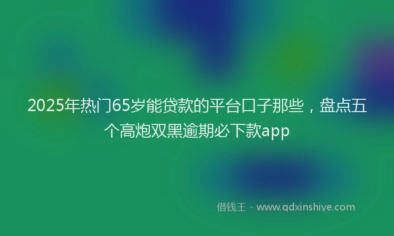 2025年热门65岁能贷款的平台口子那些，盘点五个高炮双黑逾期必下款app