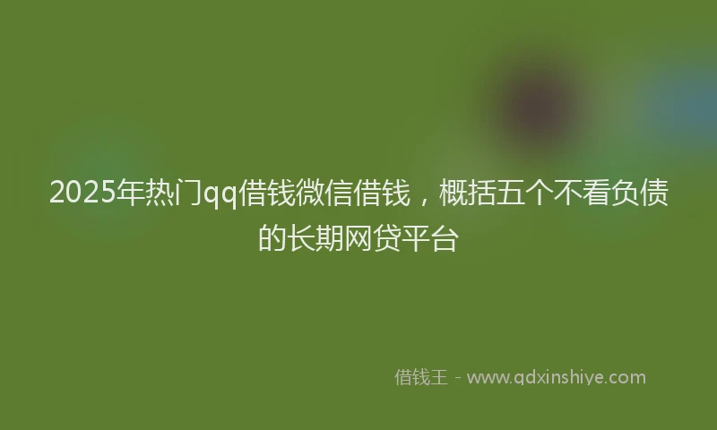 2025年热门qq借钱微信借钱，概括五个不看负债的长期网贷平台