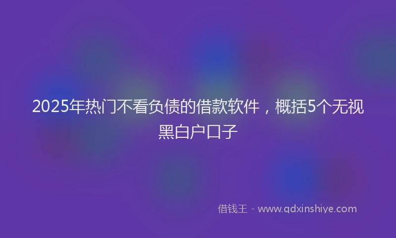 2025年热门不看负债的借款软件，概括5个无视黑白户口子
