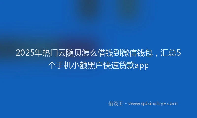 2025年热门云随贝怎么借钱到微信钱包，汇总5个手机小额黑户快速贷款app