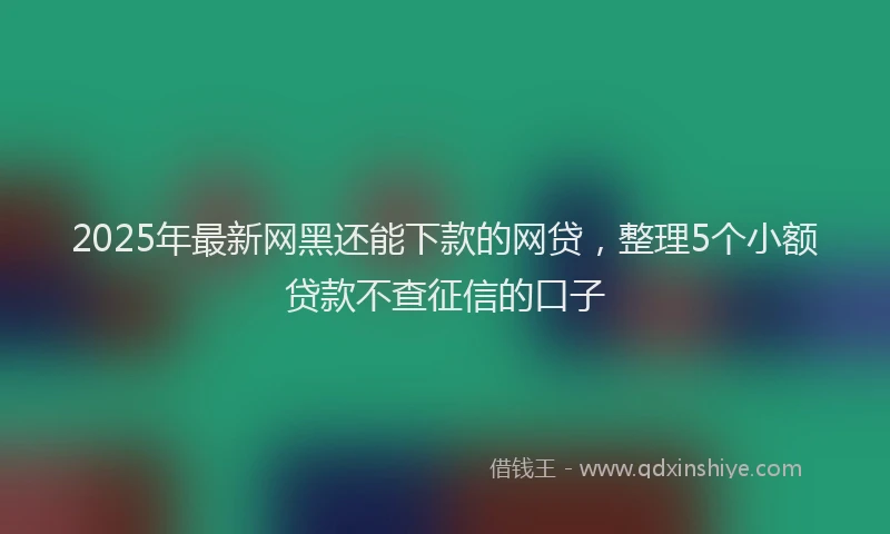 2025年最新网黑还能下款的网贷，整理5个小额贷款不查征信的口子