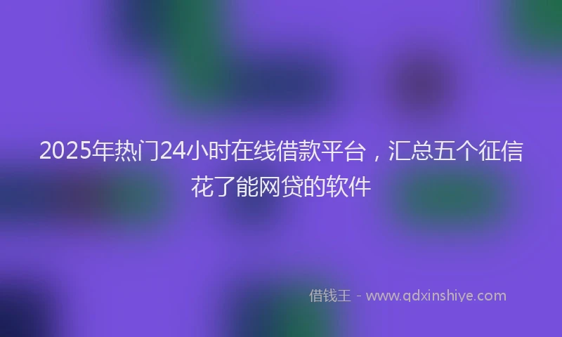 2025年热门24小时在线借款平台，汇总五个征信花了能网贷的软件