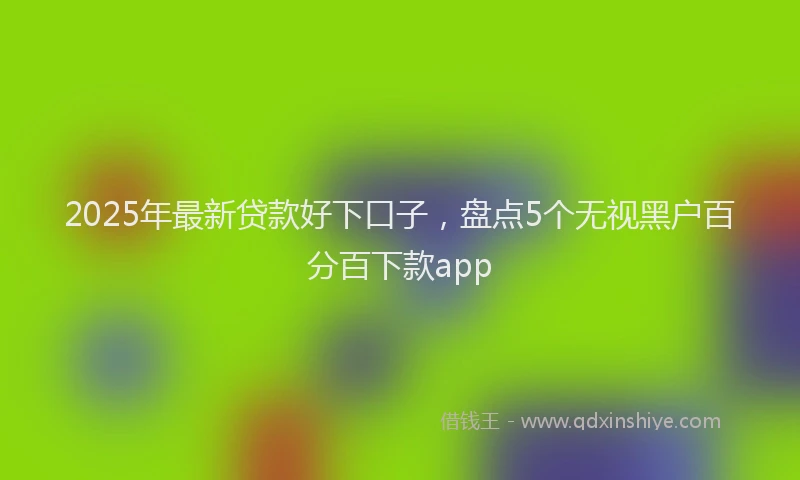 2025年最新贷款好下口子，盘点5个无视黑户百分百下款app