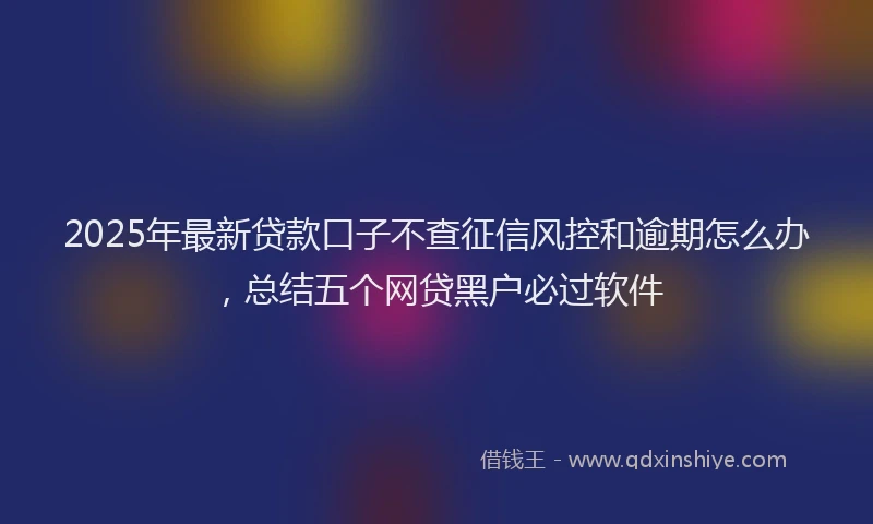 2025年最新贷款口子不查征信风控和逾期怎么办，总结五个网贷黑户必过软件