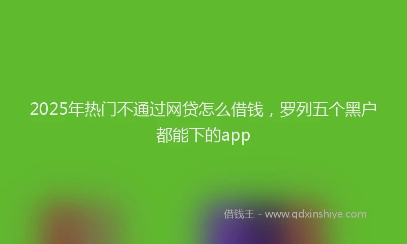 2025年热门不通过网贷怎么借钱，罗列五个黑户都能下的app