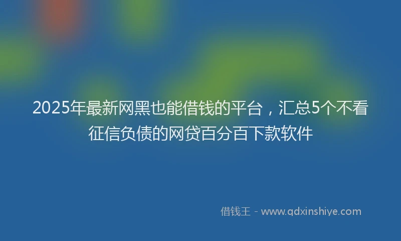 2025年最新网黑也能借钱的平台，汇总5个不看征信负债的网贷百分百下款软件