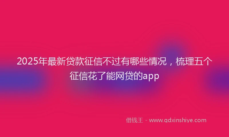 2025年最新贷款征信不过有哪些情况，梳理五个征信花了能网贷的app