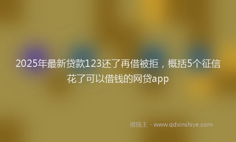 2025年最新贷款123还了再借被拒，概括5个征信花了可以借钱的网贷app
