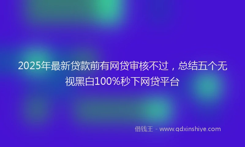 2025年最新贷款前有网贷审核不过，总结五个无视黑白100%秒下网贷平台