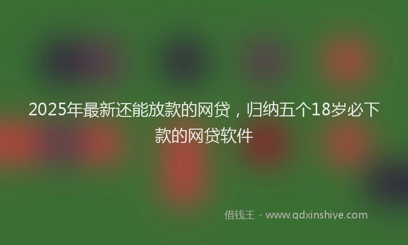 2025年最新还能放款的网贷，归纳五个18岁必下款的网贷软件