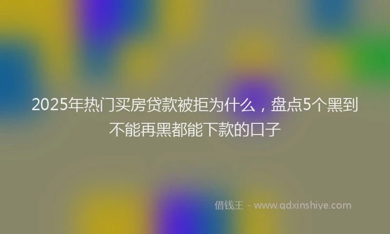 2025年热门买房贷款被拒为什么，盘点5个黑到不能再黑都能下款的口子