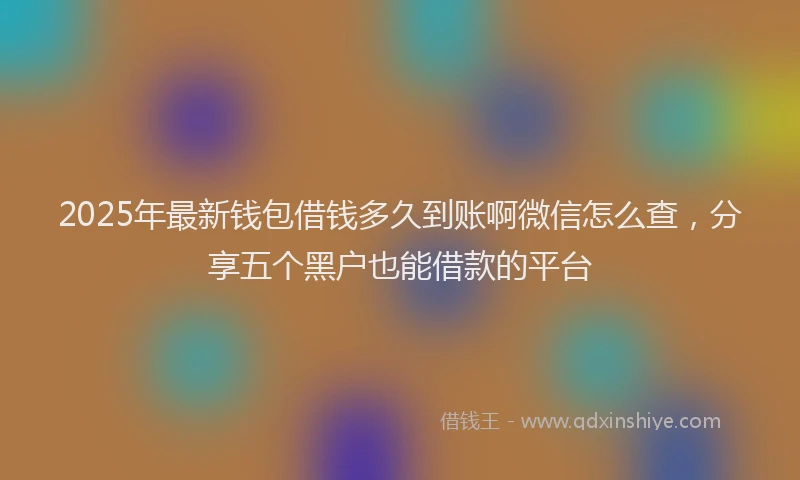 2025年最新钱包借钱多久到账啊微信怎么查，分享五个黑户也能借款的平台