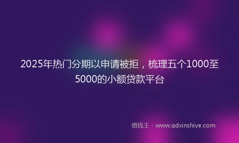 2025年热门分期以申请被拒，梳理五个1000至5000的小额贷款平台