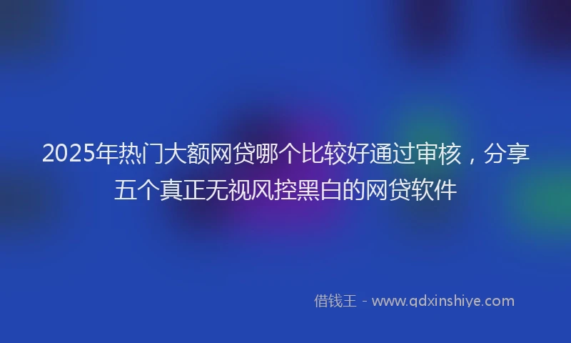 2025年热门大额网贷哪个比较好通过审核，分享五个真正无视风控黑白的网贷软件