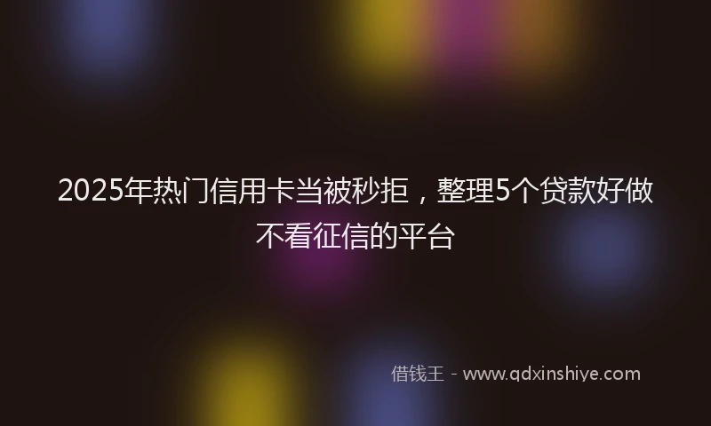 2025年热门信用卡当被秒拒，整理5个贷款好做不看征信的平台