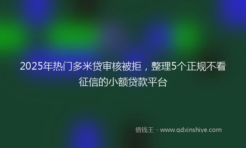 2025年热门多米贷审核被拒，整理5个正规不看征信的小额贷款平台