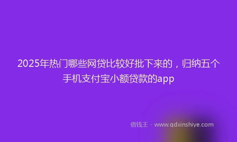 2025年热门哪些网贷比较好批下来的，归纳五个手机支付宝小额贷款的app