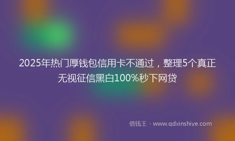 2025年热门厚钱包信用卡不通过，整理5个真正无视征信黑白100%秒下网贷