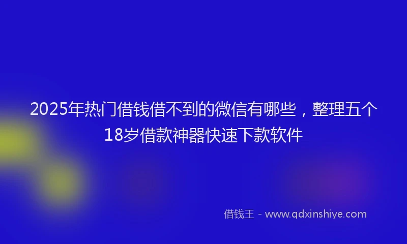 2025年热门借钱借不到的微信有哪些，整理五个18岁借款神器快速下款软件