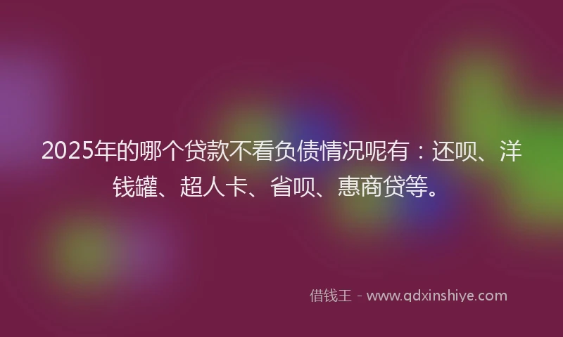 2025年的哪个贷款不看负债情况呢有：还呗、洋钱罐、超人卡、省呗、惠商贷等。