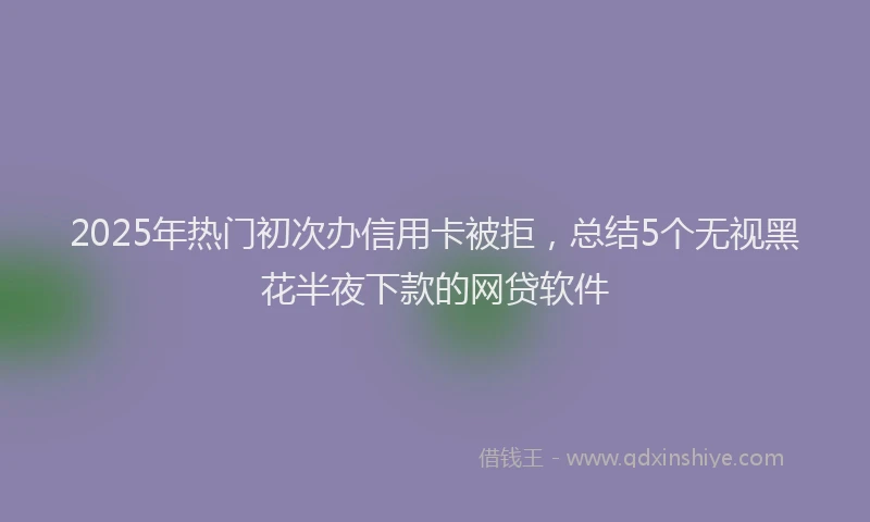 2025年热门初次办信用卡被拒，总结5个无视黑花半夜下款的网贷软件