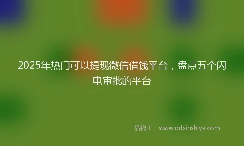 2025年热门可以提现微信借钱平台，盘点五个闪电审批的平台