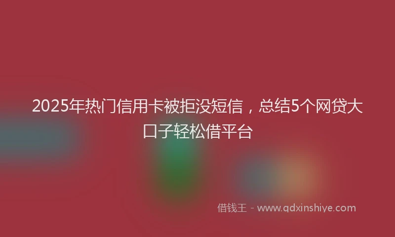 2025年热门信用卡被拒没短信，总结5个网贷大口子轻松借平台