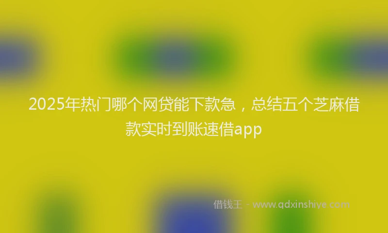 2025年热门哪个网贷能下款急，总结五个芝麻借款实时到账速借app