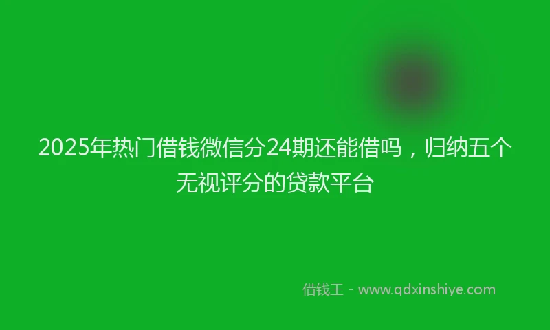 2025年热门借钱微信分24期还能借吗，归纳五个无视评分的贷款平台
