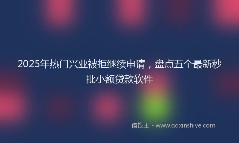 2025年热门兴业被拒继续申请，盘点五个最新秒批小额贷款软件