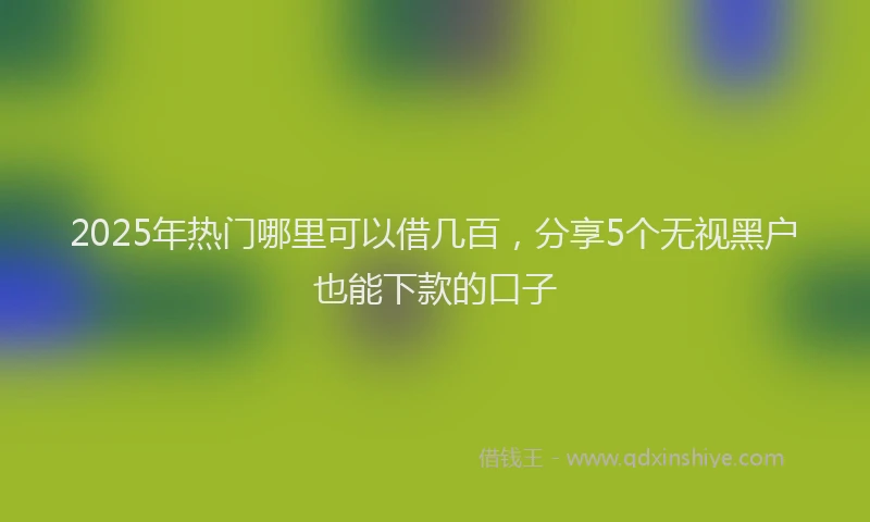 2025年热门哪里可以借几百，分享5个无视黑户也能下款的口子