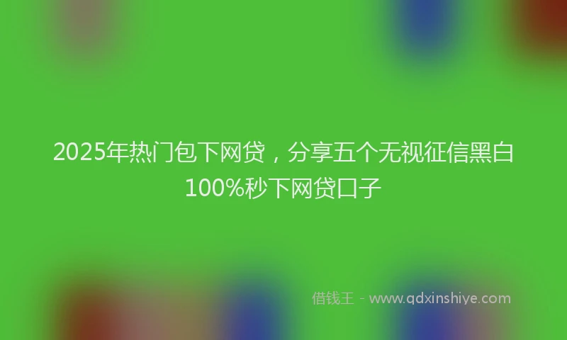 2025年热门包下网贷，分享五个无视征信黑白100%秒下网贷口子