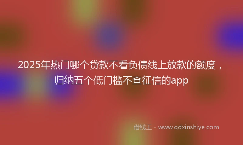2025年热门哪个贷款不看负债线上放款的额度，归纳五个低门槛不查征信的app