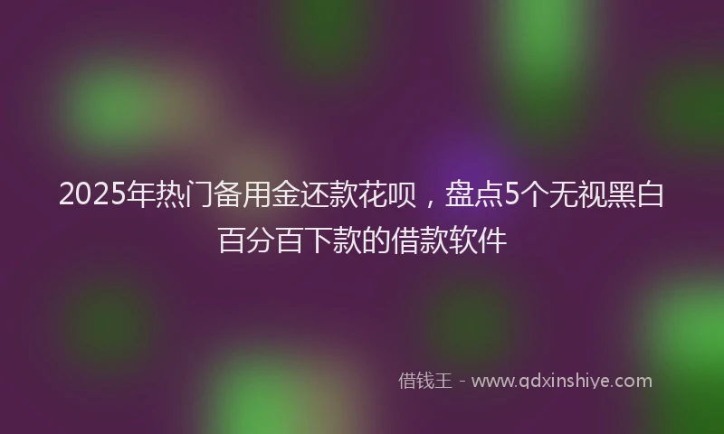 2025年热门备用金还款花呗，盘点5个无视黑白百分百下款的借款软件