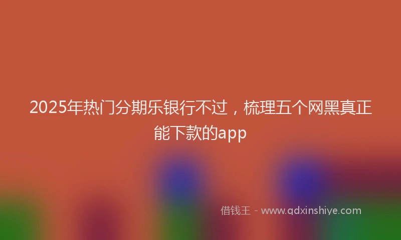 2025年热门分期乐银行不过，梳理五个网黑真正能下款的app