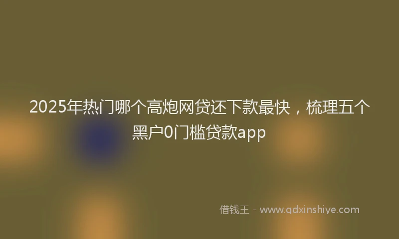 2025年热门哪个高炮网贷还下款最快，梳理五个黑户0门槛贷款app