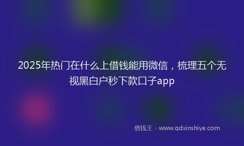 2025年热门在什么上借钱能用微信，梳理五个无视黑白户秒下款口子app