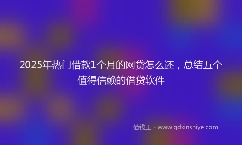2025年热门借款1个月的网贷怎么还，总结五个值得信赖的借贷软件