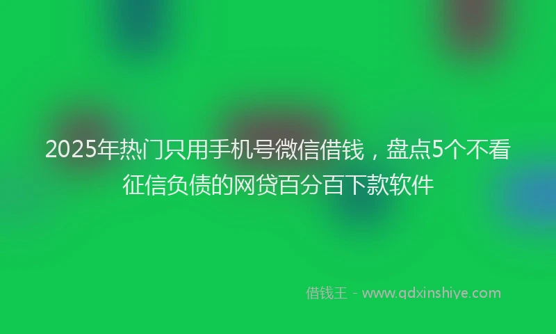2025年热门只用手机号微信借钱，盘点5个不看征信负债的网贷百分百下款软件