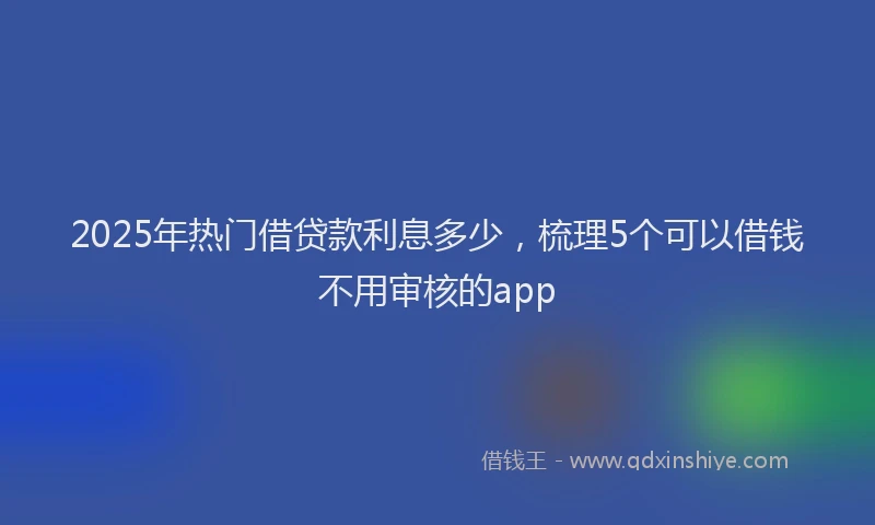 2025年热门借贷款利息多少，梳理5个可以借钱不用审核的app