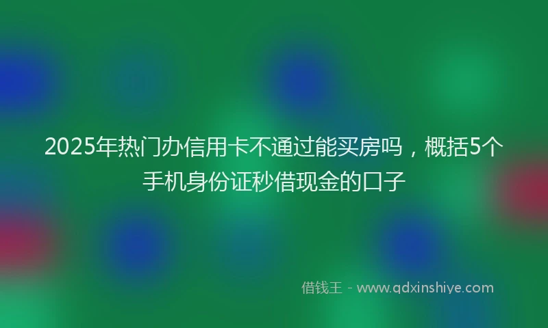 2025年热门办信用卡不通过能买房吗，概括5个手机身份证秒借现金的口子