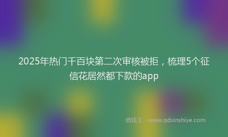 2025年热门千百块第二次审核被拒，梳理5个征信花居然都下款的app