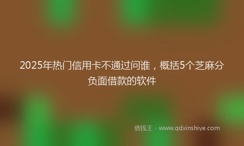 2025年热门信用卡不通过问谁，概括5个芝麻分负面借款的软件
