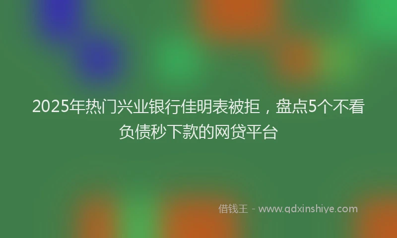 2025年热门兴业银行佳明表被拒，盘点5个不看负债秒下款的网贷平台