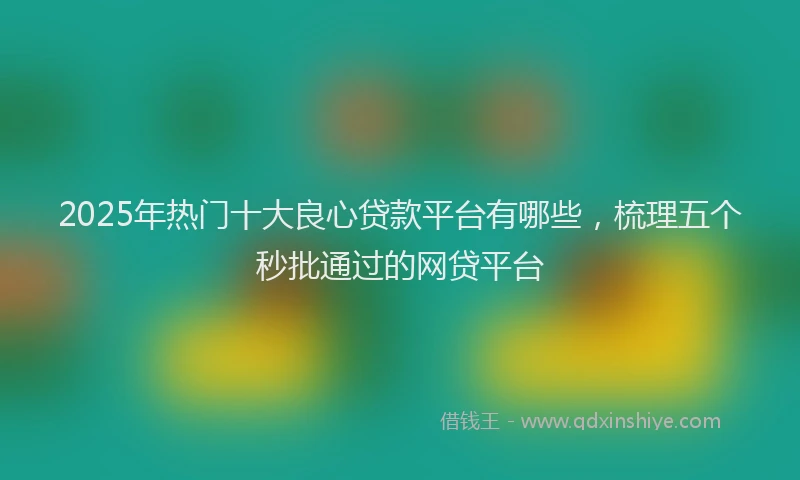 2025年热门十大良心贷款平台有哪些，梳理五个秒批通过的网贷平台