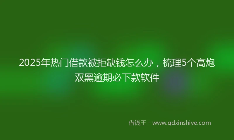 2025年热门借款被拒缺钱怎么办，梳理5个高炮双黑逾期必下款软件