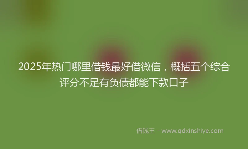 2025年热门哪里借钱最好借微信，概括五个综合评分不足有负债都能下款口子
